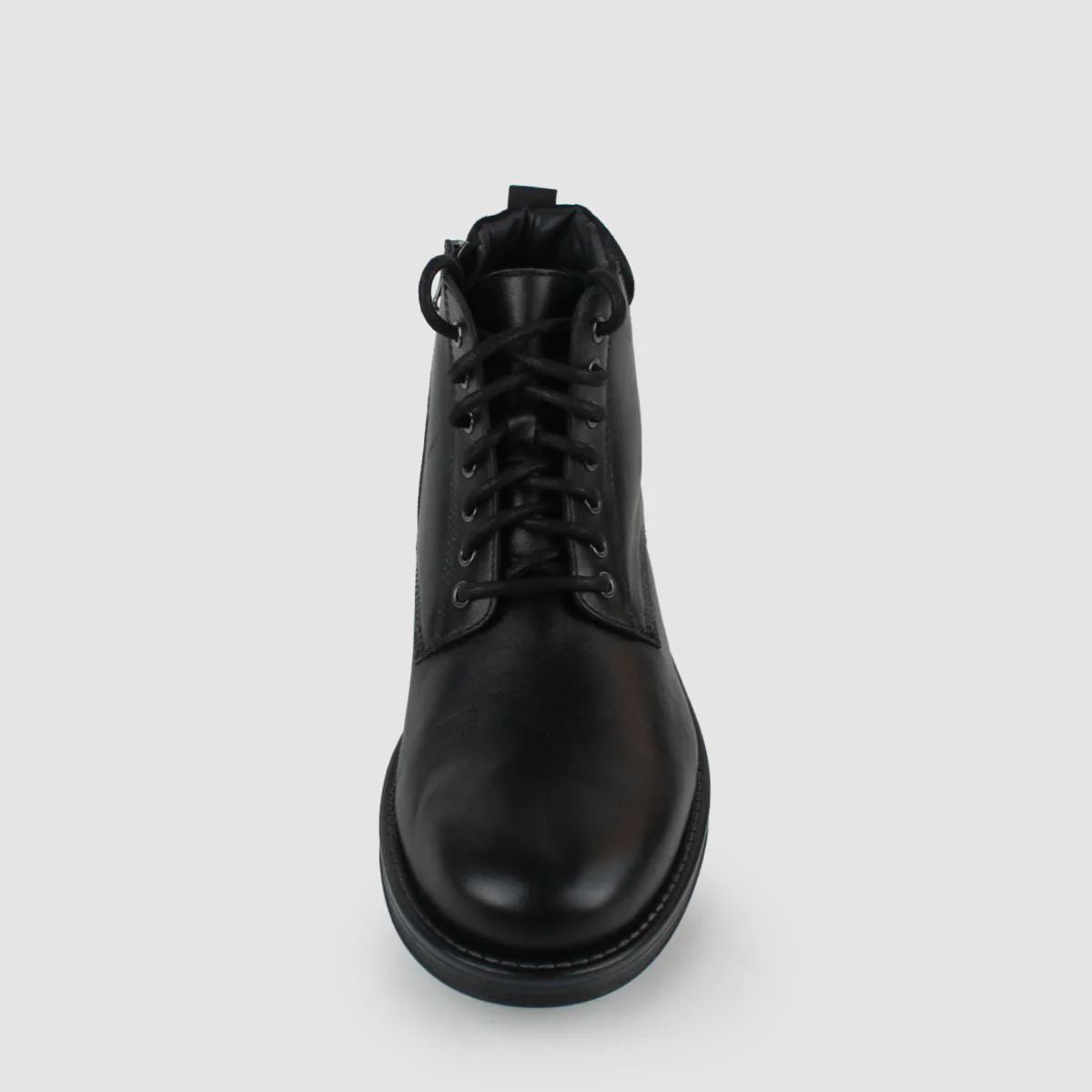 RUNDLE MENS LEATHER BIKER BOOTS-BLACK - Image 5